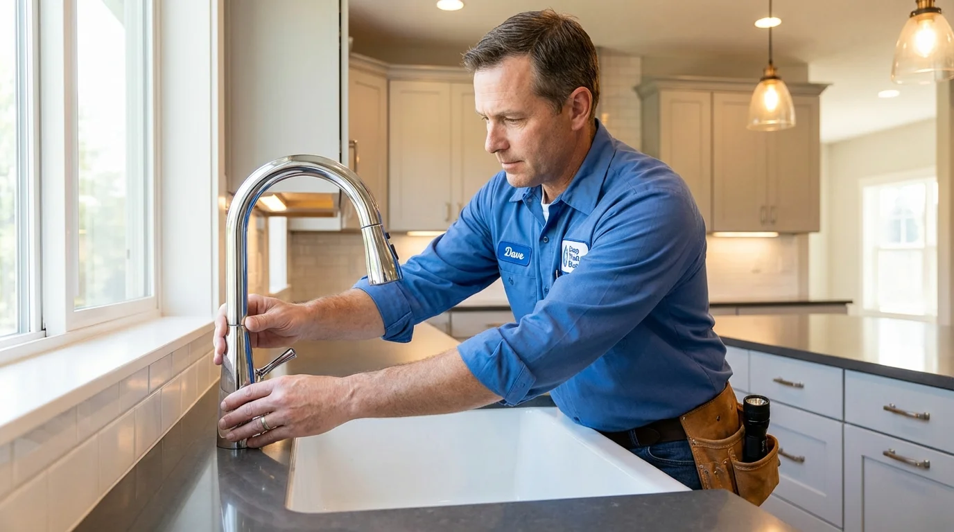 Kitchen faucet installation by Johns Plumbing LLC in Grove